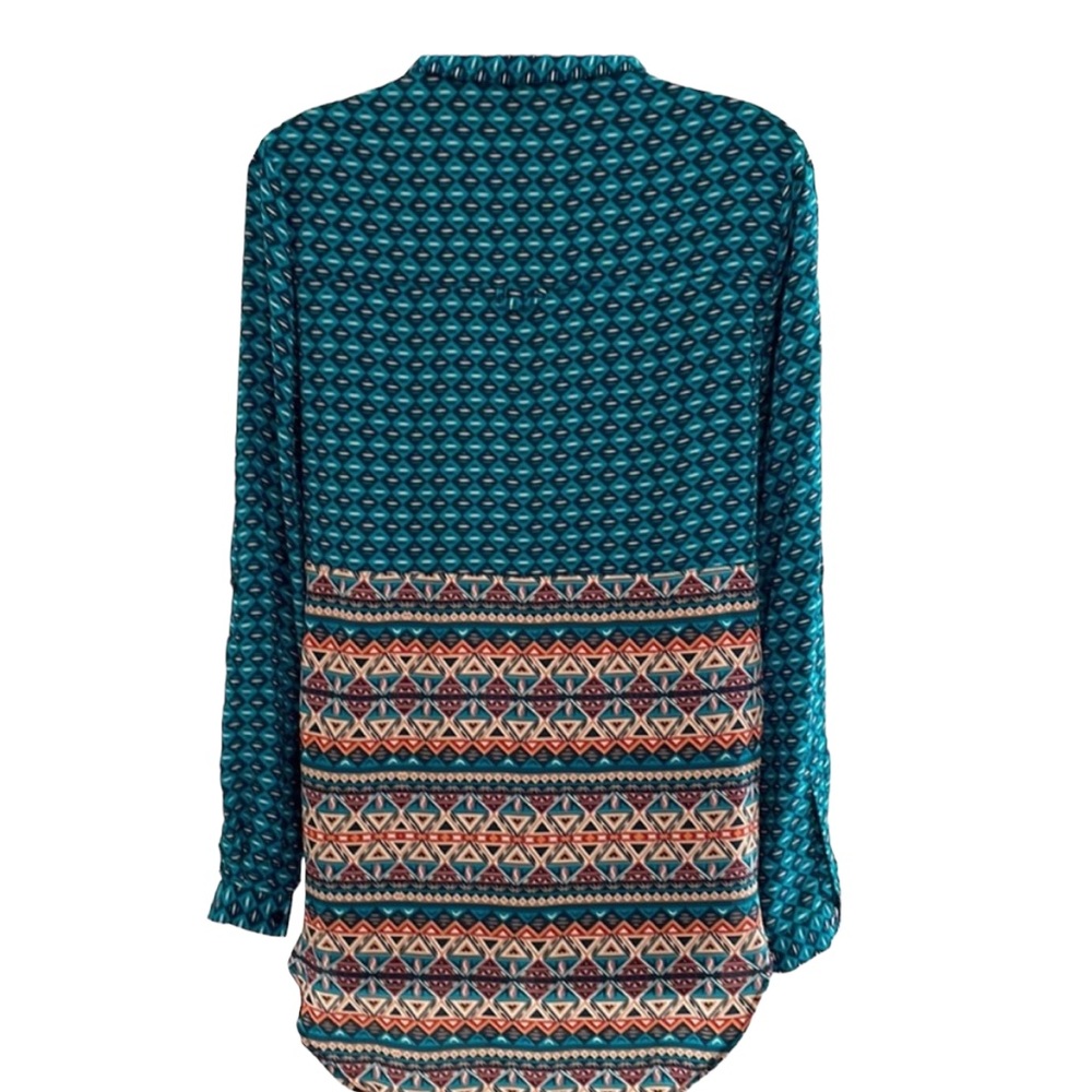 TOLANI teal button up tunic in XS. - Picture 4 of 11